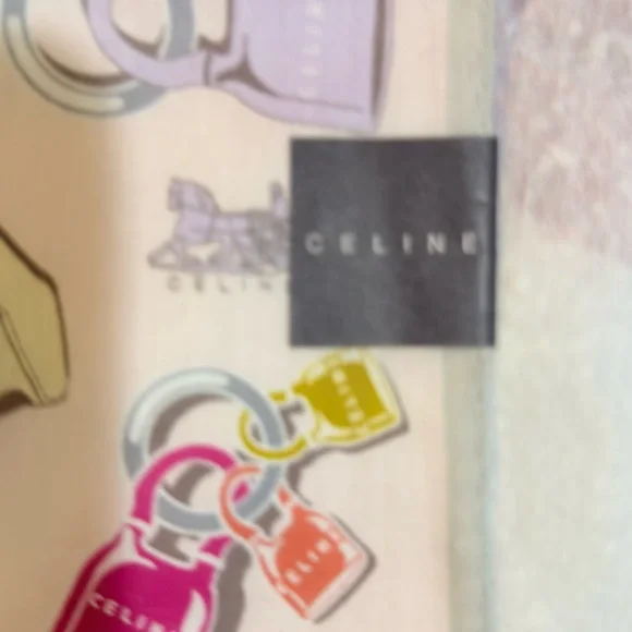 Celine Multicolor Fashion Print Scarf Cotton - Picture 4 of 6